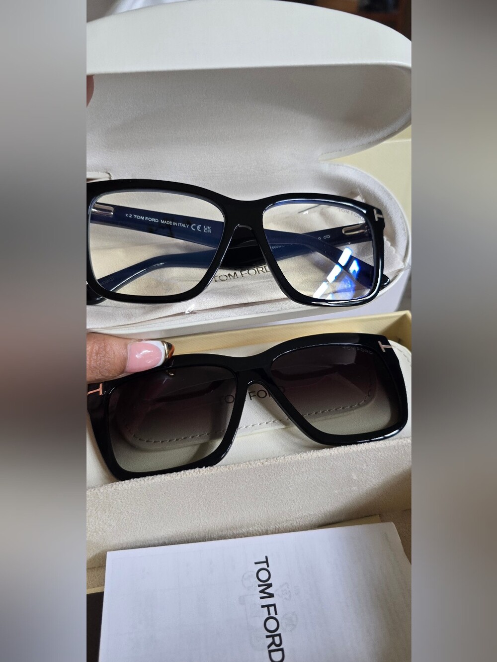 Tom Ford RX Eyeglasses And Clip On Shade